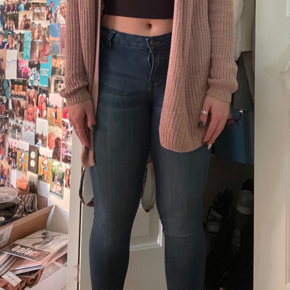 dark non rip blue jeans